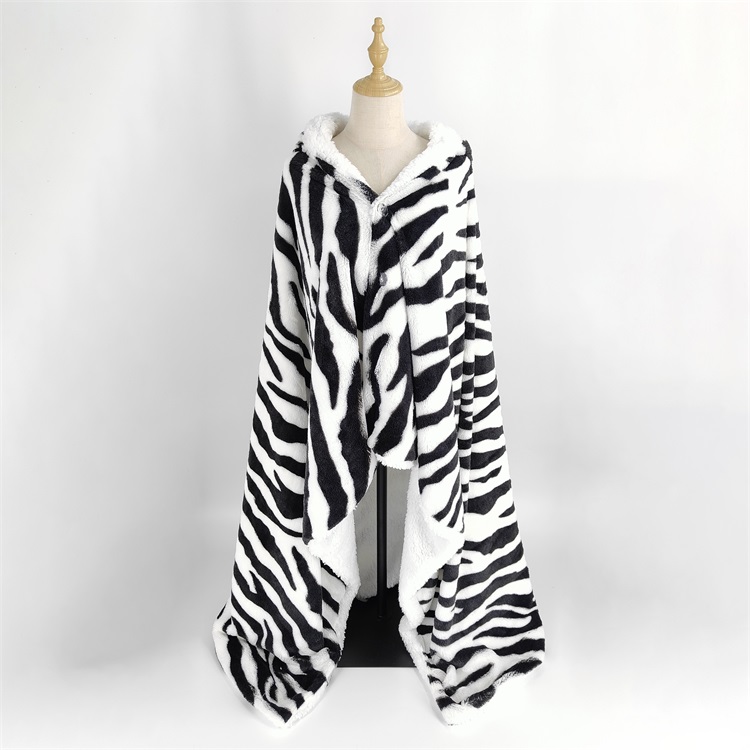 Zebra Wearable Throw Blanket